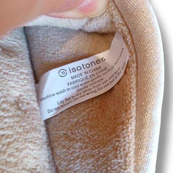 New 🌷 Isotoner Women's Microterry Clog With Satin Cuff Slippers Taupe - Picture 15 of 16